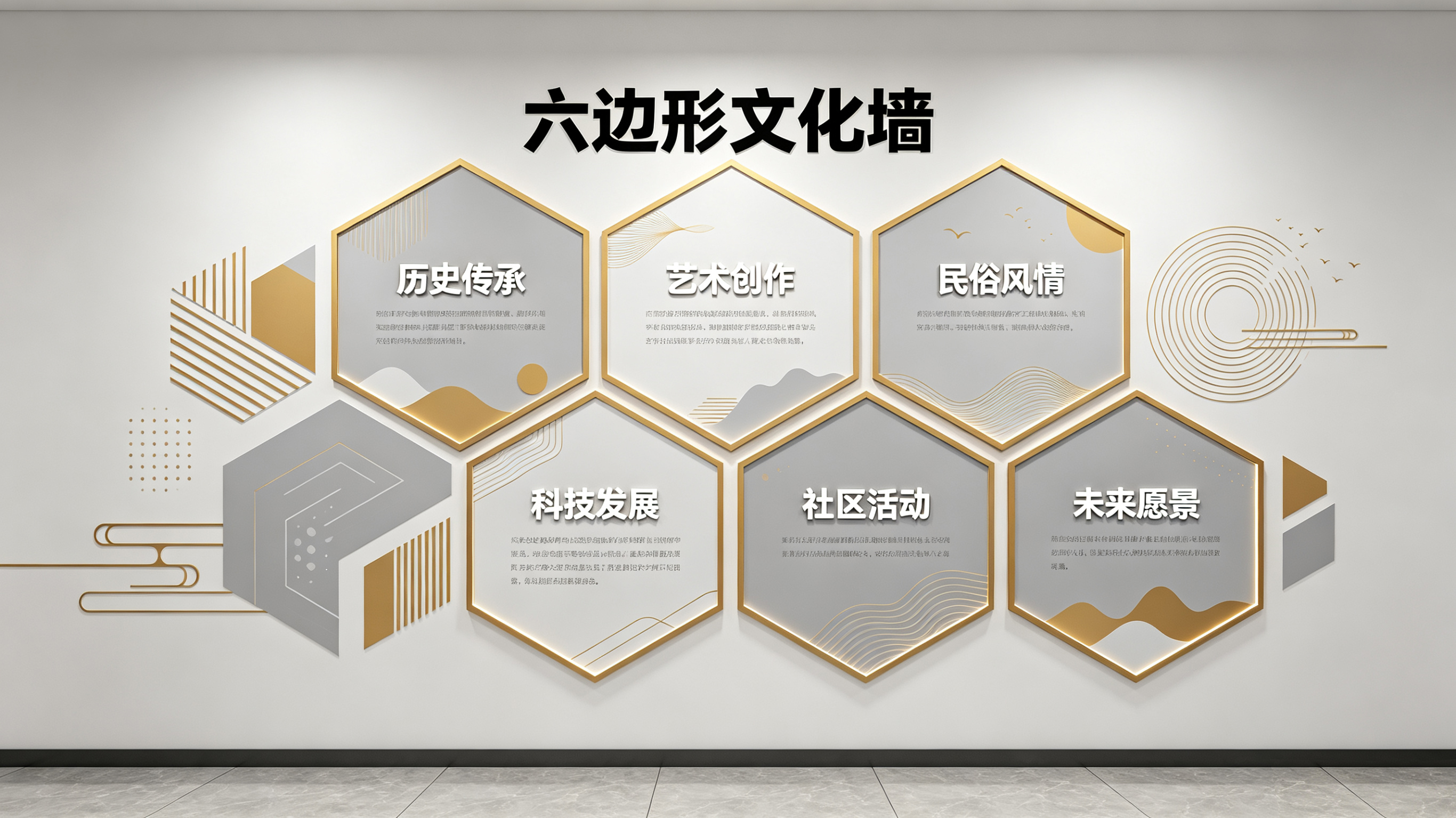 石林企业文化墙 | 六边形信息美学